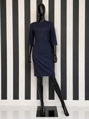 Boss Navy Midi Sheath Dress